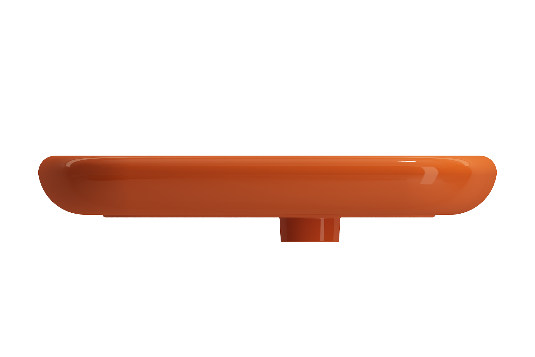 BOCCHI Fenice 22" Rectangle Vessel Fireclay Bathroom Sink, Orange, Single Faucet Hole, 1489-012-0126