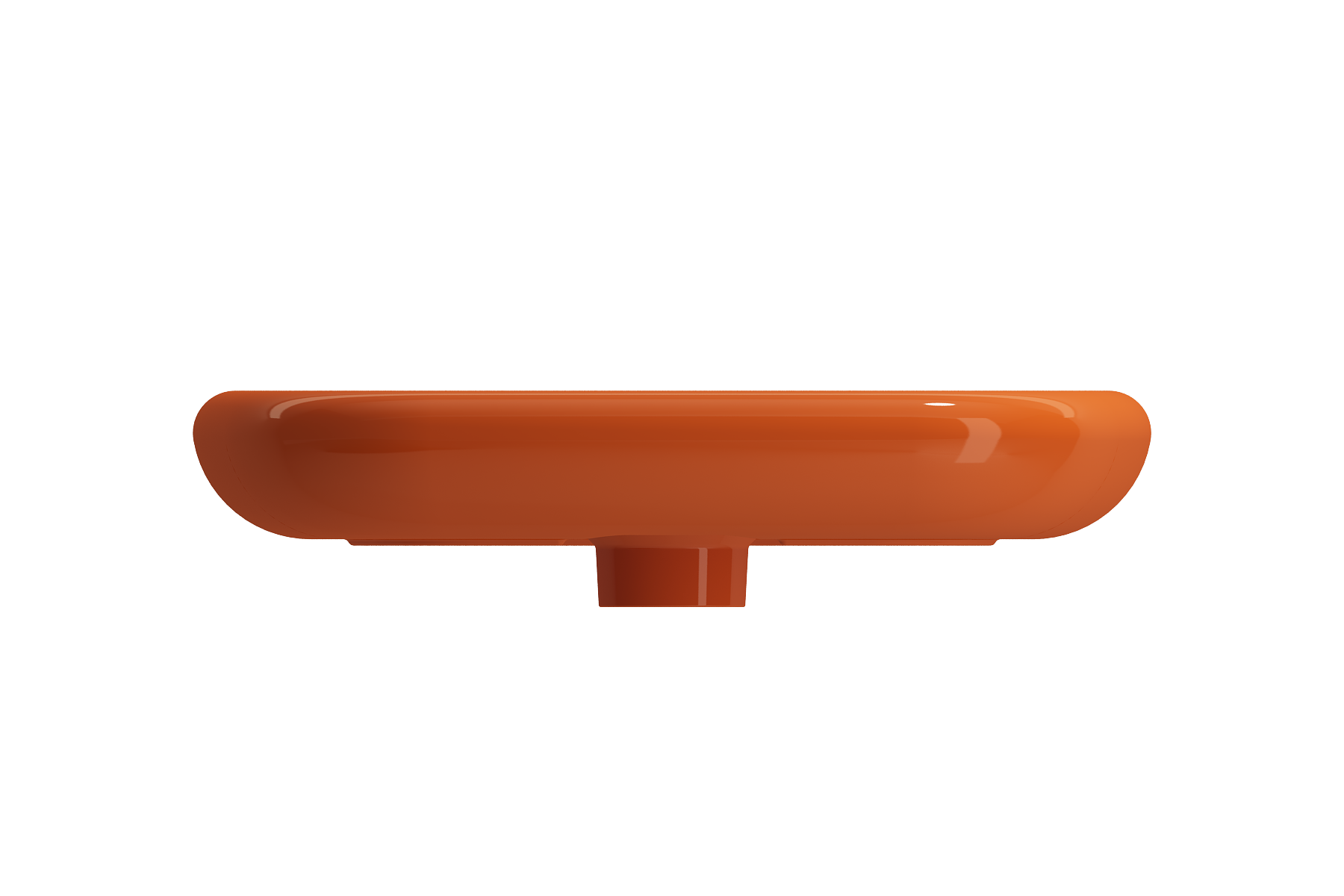 BOCCHI Fenice 22" Rectangle Vessel Fireclay Bathroom Sink, Orange, Single Faucet Hole, 1489-012-0126
