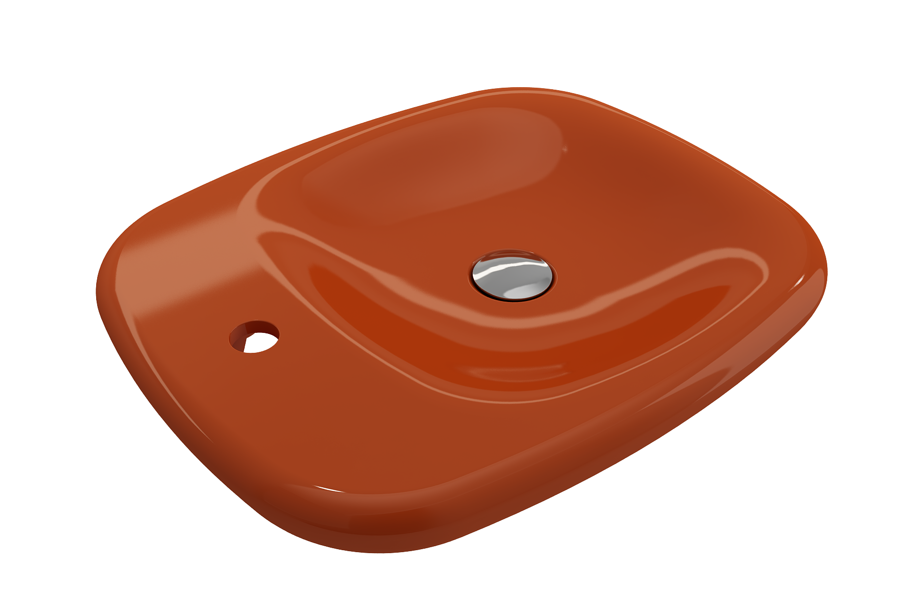 BOCCHI Fenice 22" Rectangle Vessel Fireclay Bathroom Sink, Orange, Single Faucet Hole, 1489-012-0126