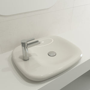 Alternate Image for BOCCHI Fenice 22" Rectangle Vessel Fireclay Bathroom Sink, Biscuit, Single Faucet Hole, 1489-014-0126