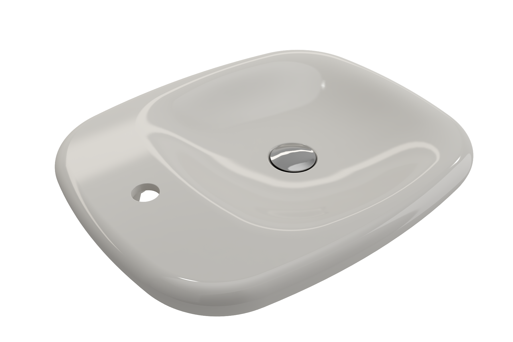 Alternate Image for BOCCHI Fenice 22" Rectangle Vessel Fireclay Bathroom Sink, Biscuit, Single Faucet Hole, 1489-014-0126