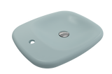 BOCCHI Fenice 22" Rectangle Vessel Fireclay Bathroom Sink, Matte Ice Blue, Single Faucet Hole, 1489-029-0126