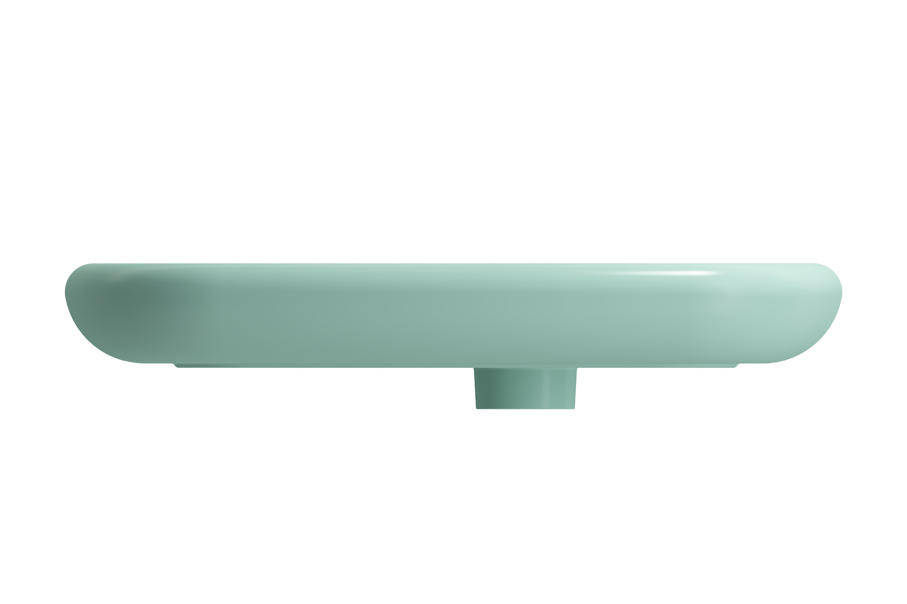 BOCCHI Fenice 22" Rectangle Vessel Fireclay Bathroom Sink, Matte Mint Green, Single Faucet Hole, 1489-033-0126