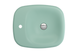 BOCCHI Fenice 22" Rectangle Vessel Fireclay Bathroom Sink, Matte Mint Green, Single Faucet Hole, 1489-033-0126
