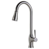 ALFI Traditional Solid Brushed Stainless Steel Pull Down Kitchen Faucet, AB2043-BSS