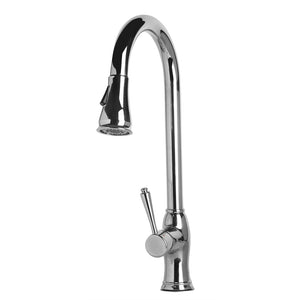 Alternate Image for ALFI Traditional Solid Polished Stainless Steel Pull Down Kitchen Faucet, AB2043-PSS