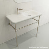 BOCCHI Fenice 36" Rectangle Wallmount Fireclay Bathroom Sink, White, Single Faucet Hole, 1490-001-0126