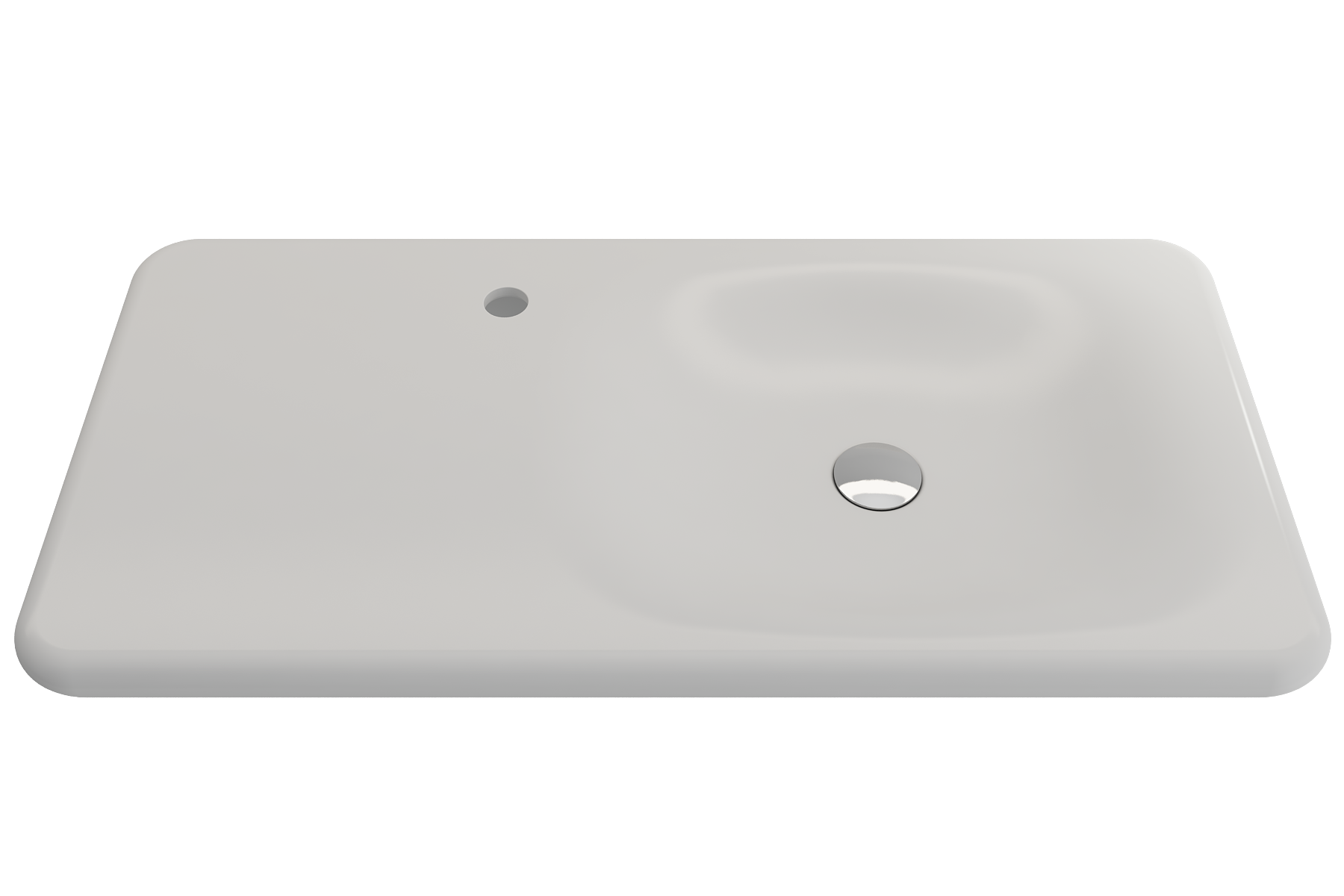 BOCCHI Fenice 36" Rectangle Wallmount Fireclay Bathroom Sink, Matte White, Single Faucet Hole, 1490-002-0126