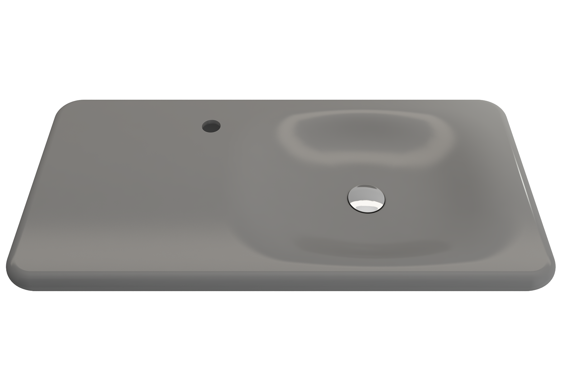 BOCCHI Fenice 36" Rectangle Wallmount Fireclay Bathroom Sink, Matte Gray, Single Faucet Hole, 1490-006-0126