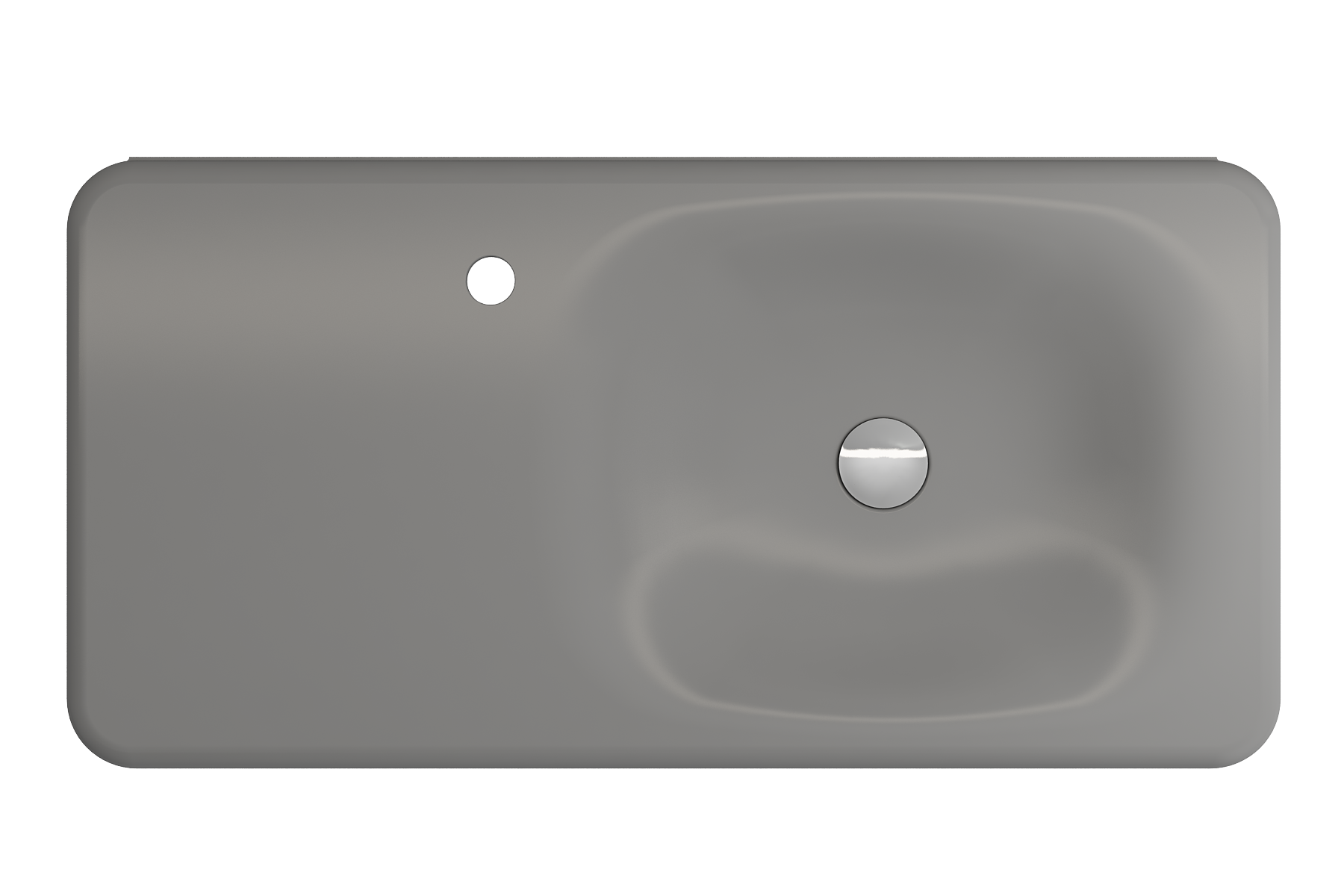 BOCCHI Fenice 36" Rectangle Wallmount Fireclay Bathroom Sink, Matte Gray, Single Faucet Hole, 1490-006-0126