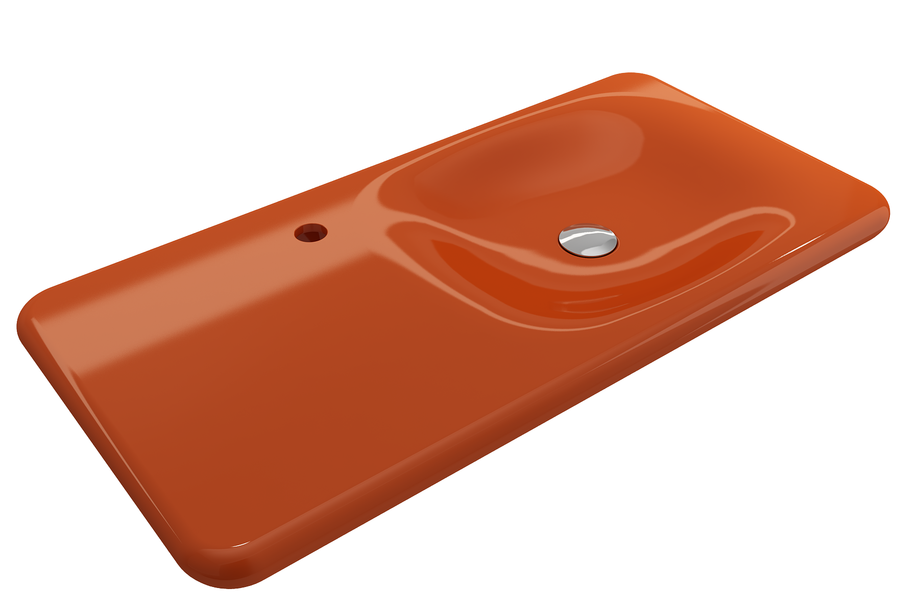 BOCCHI Fenice 36" Rectangle Wallmount Fireclay Bathroom Sink, Orange, Single Faucet Hole, 1490-012-0126
