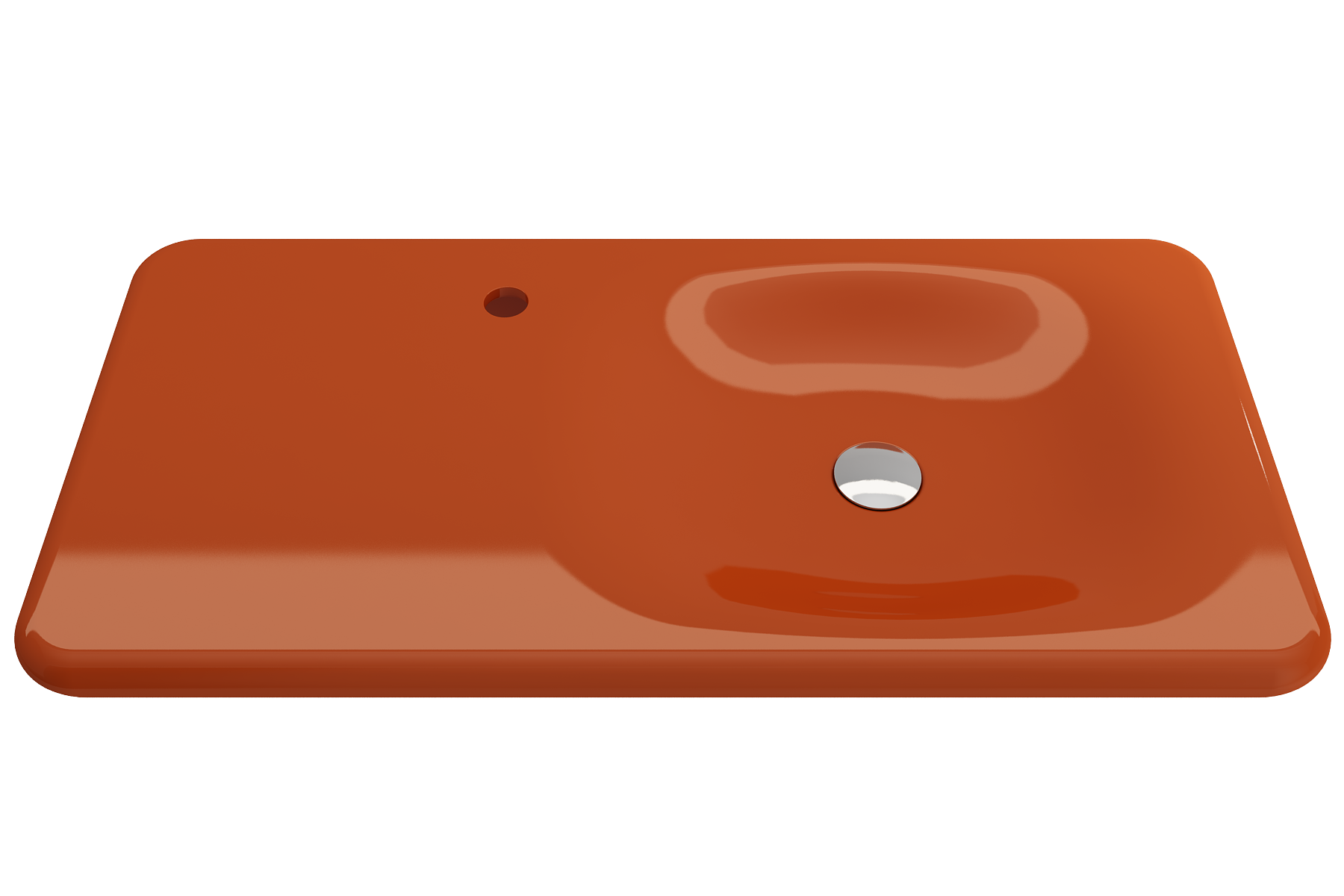 BOCCHI Fenice 36" Rectangle Wallmount Fireclay Bathroom Sink, Orange, Single Faucet Hole, 1490-012-0126