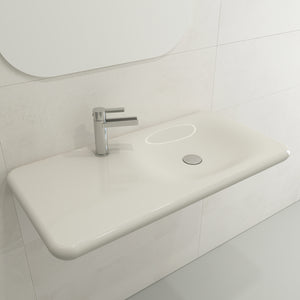 Alternate Image for BOCCHI Fenice 36" Rectangle Wallmount Fireclay Bathroom Sink, Biscuit, Single Faucet Hole, 1490-014-0126