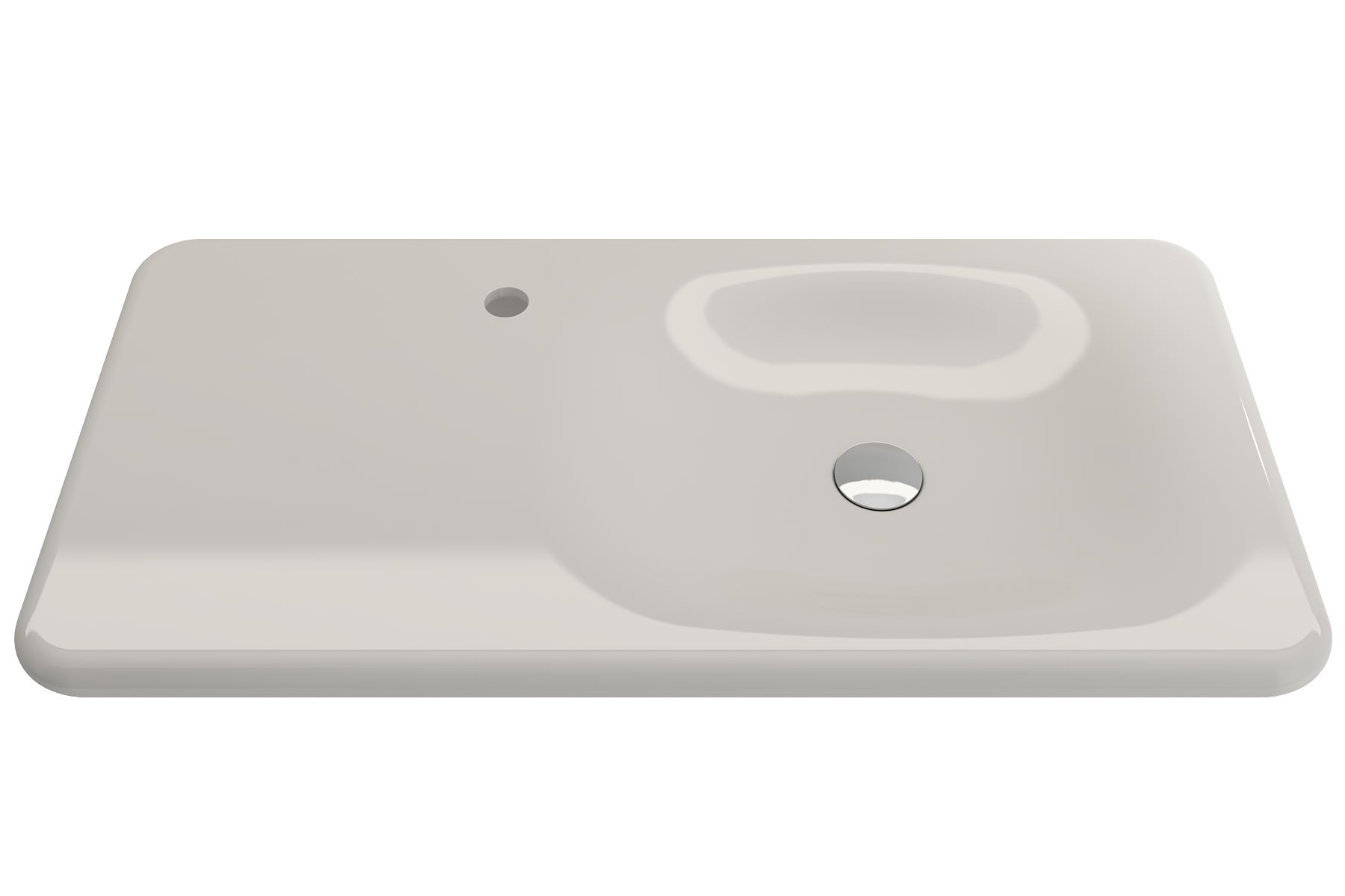 BOCCHI Fenice 36" Rectangle Wallmount Fireclay Bathroom Sink, Biscuit, Single Faucet Hole, 1490-014-0126