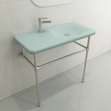 BOCCHI Fenice 36" Rectangle Wallmount Fireclay Bathroom Sink, Matte Ice Blue, Single Faucet Hole, 1490-029-0126