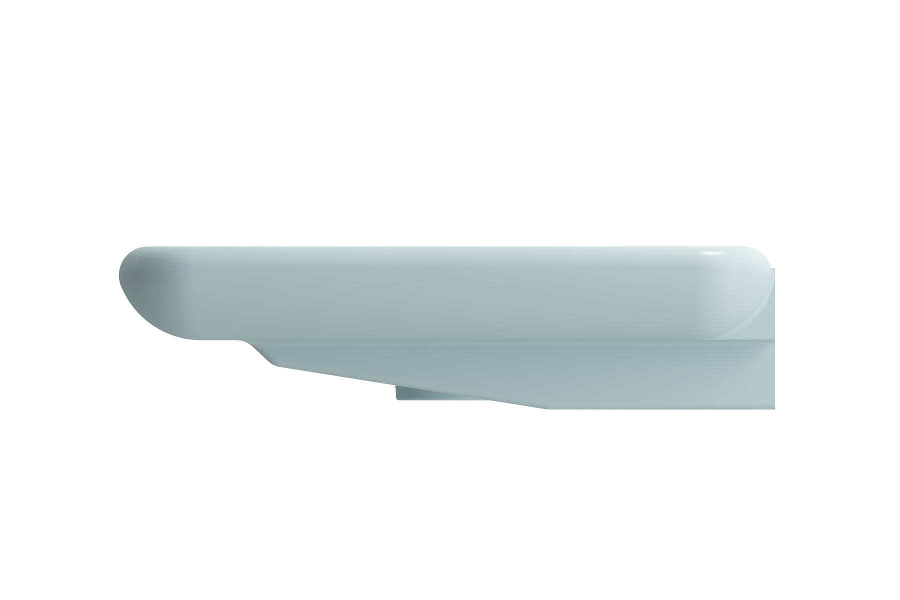 BOCCHI Fenice 36" Rectangle Wallmount Fireclay Bathroom Sink, Matte Ice Blue, Single Faucet Hole, 1490-029-0126