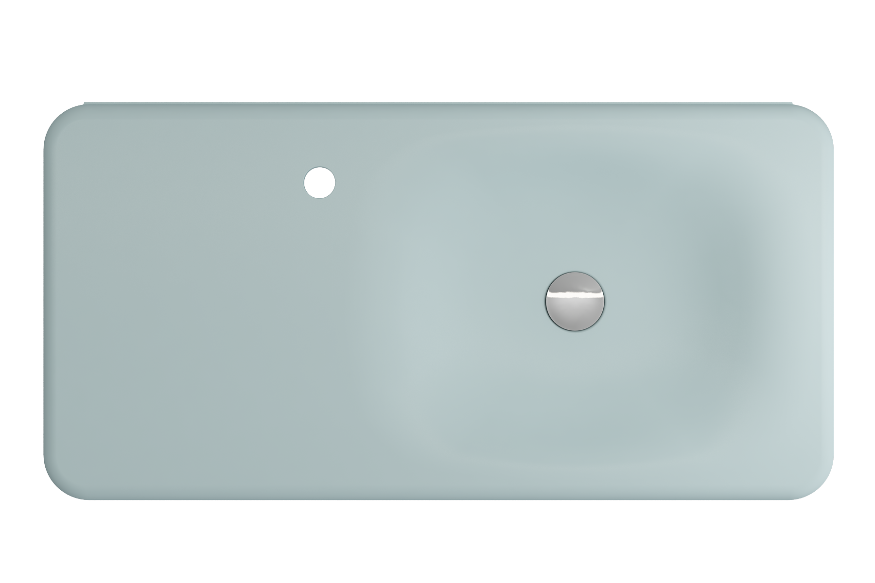 BOCCHI Fenice 36" Rectangle Wallmount Fireclay Bathroom Sink, Matte Ice Blue, Single Faucet Hole, 1490-029-0126