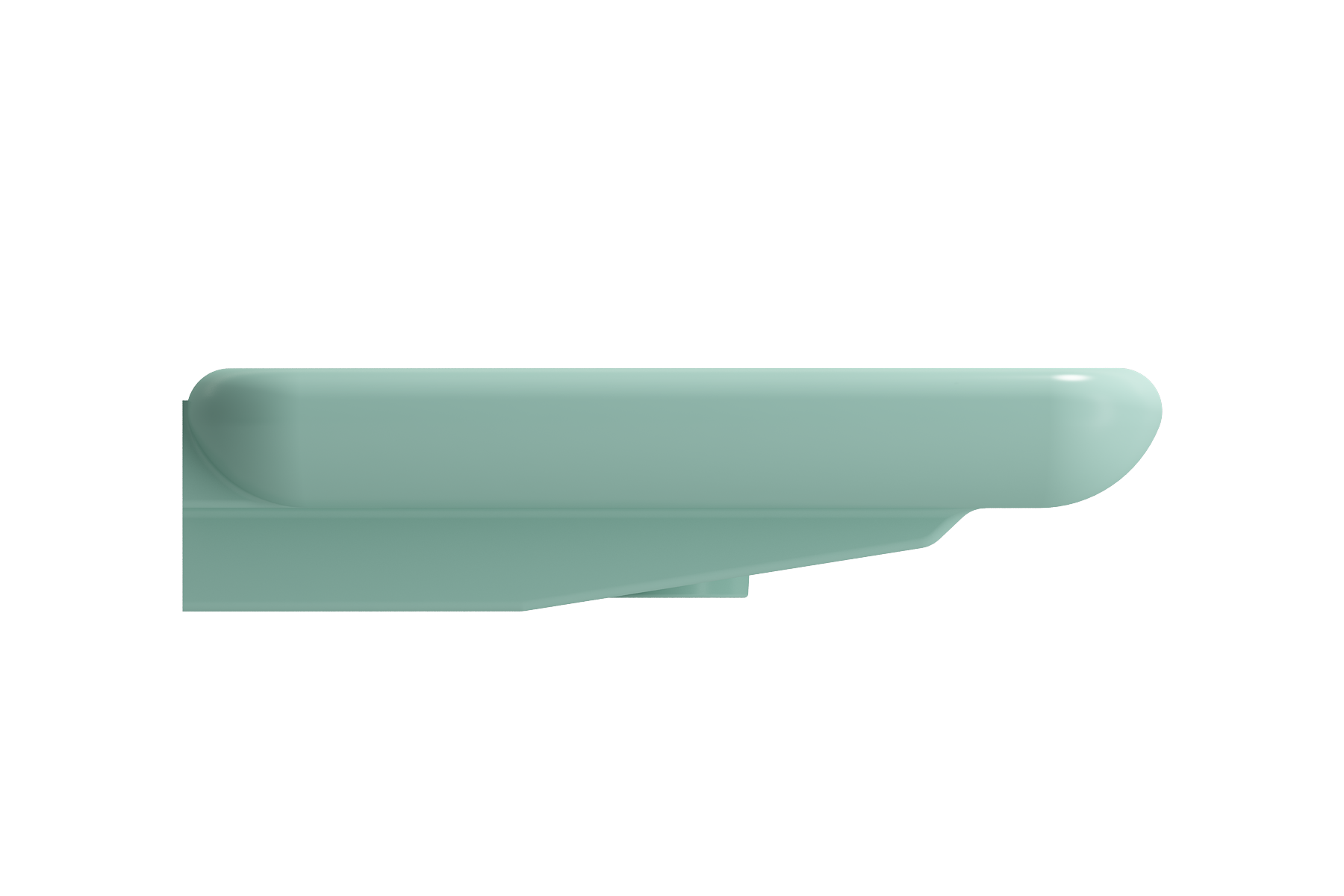 BOCCHI Fenice 36" Rectangle Wallmount Fireclay Bathroom Sink, Matte Mint Green, Single Faucet Hole, 1490-033-0126