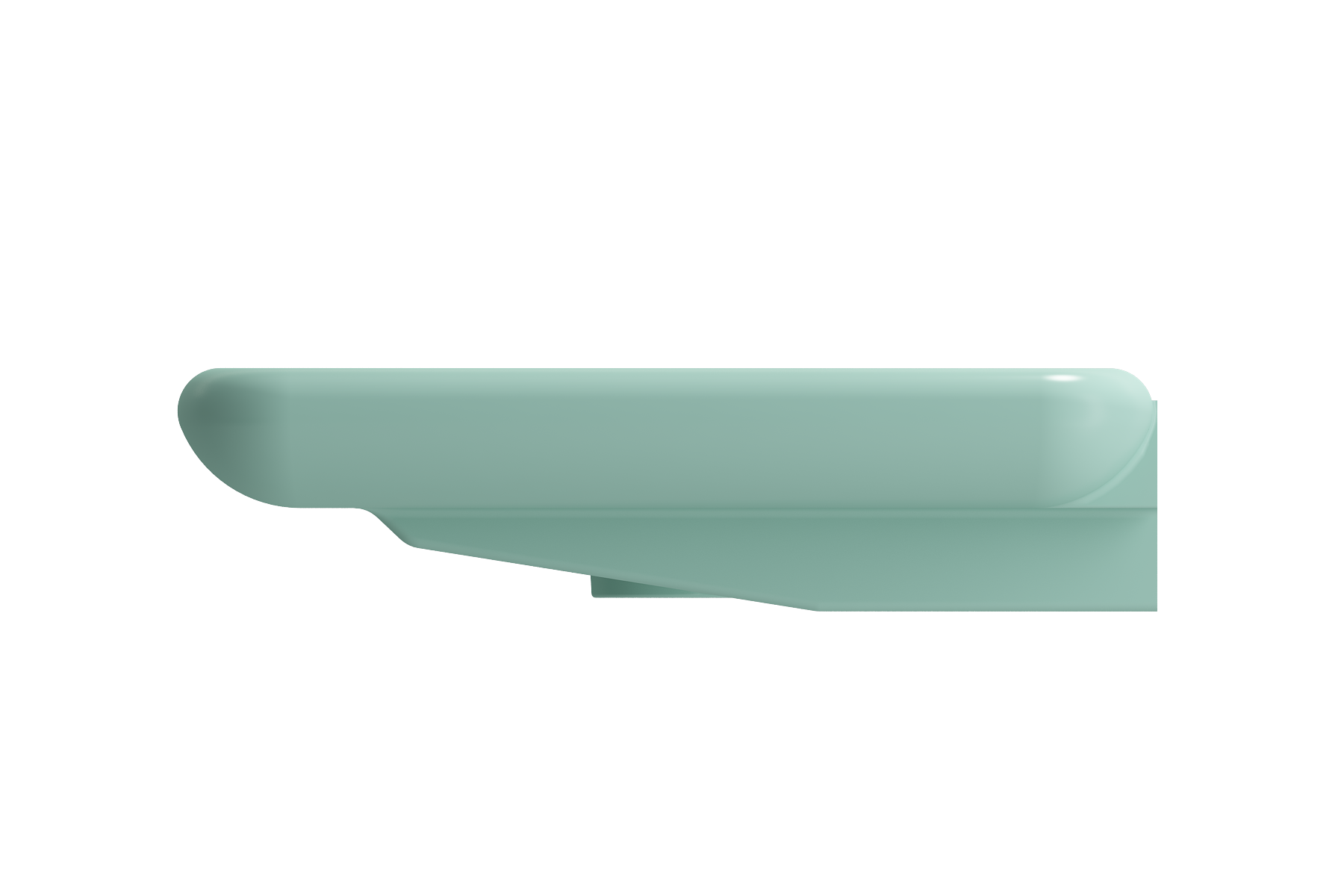 BOCCHI Fenice 36" Rectangle Wallmount Fireclay Bathroom Sink, Matte Mint Green, Single Faucet Hole, 1490-033-0126