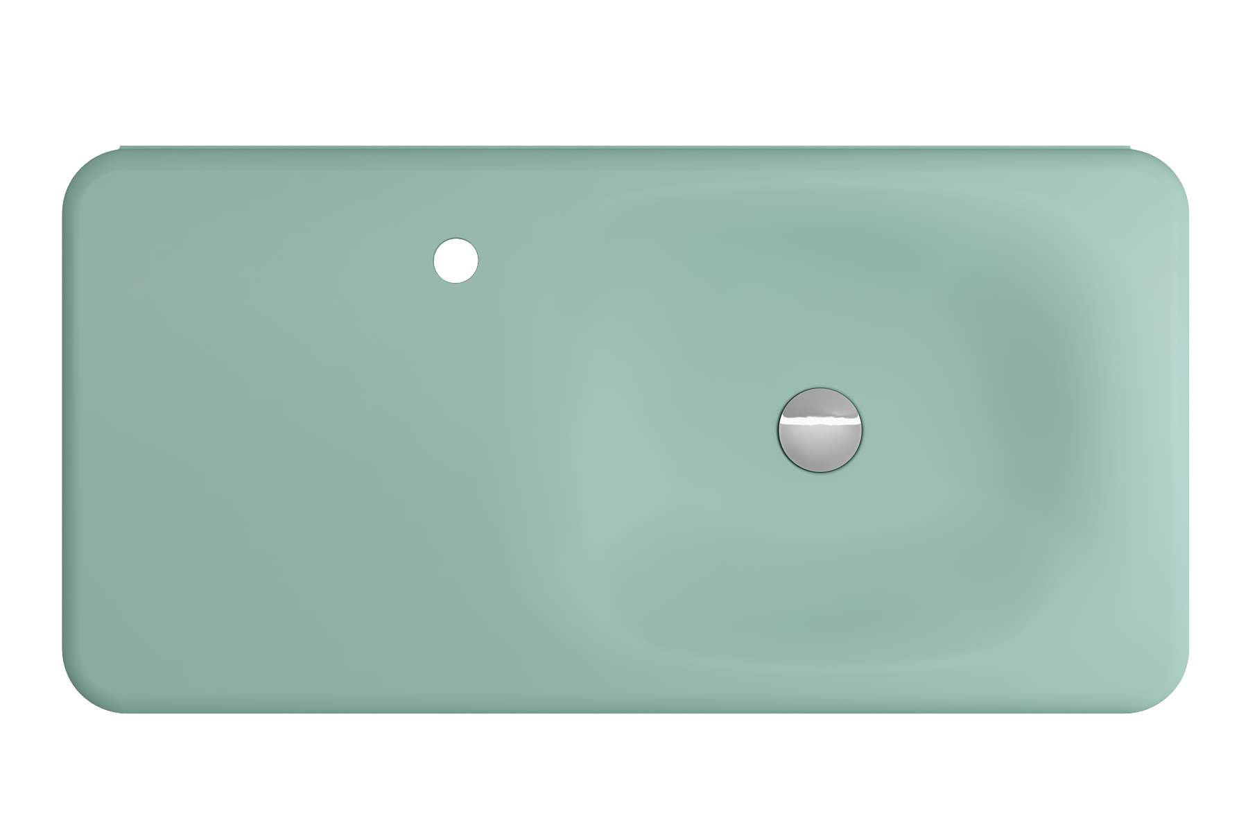 BOCCHI Fenice 36" Rectangle Wallmount Fireclay Bathroom Sink, Matte Mint Green, Single Faucet Hole, 1490-033-0126