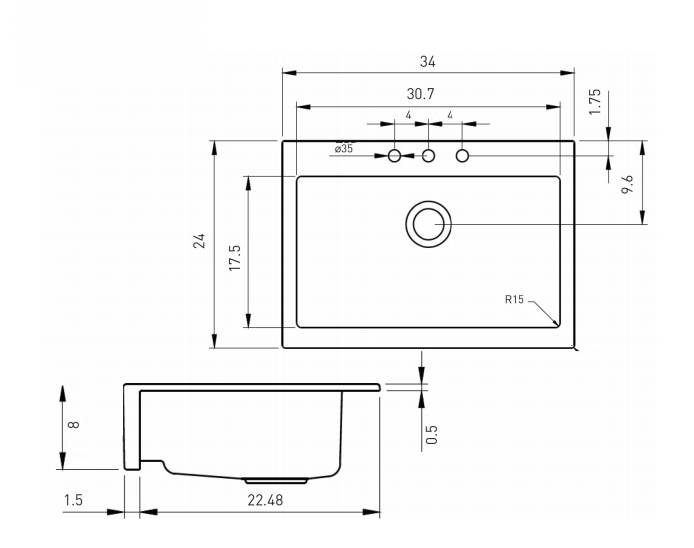 BOCCHI Nuova 34" Fireclay Retrofit Drop-In Farmhouse Sink with Accessories, Matte Brown, 1500-025-0127