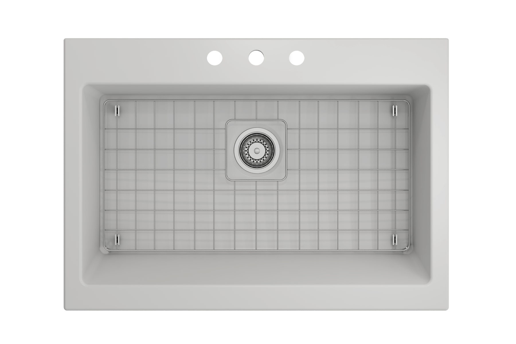 BOCCHI Nuova 34" Fireclay Retrofit Drop-In Farmhouse Sink with Accessories, Matte White, 1500-002-0127