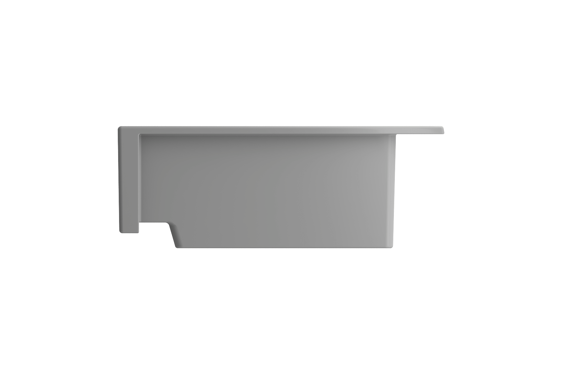 BOCCHI Nuova 34" Fireclay Retrofit Drop-In Farmhouse Sink with Accessories, Matte Gray, 1500-006-0127