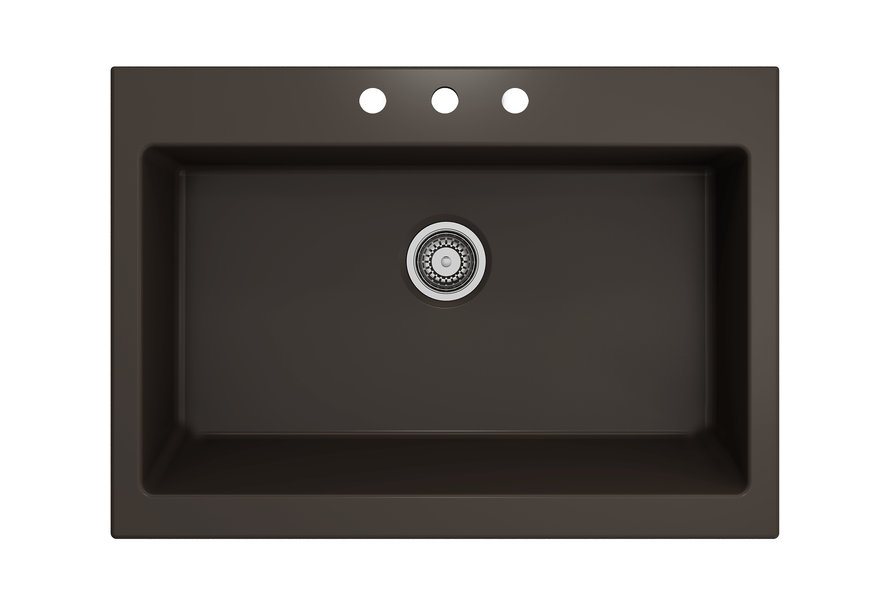 BOCCHI Nuova 34" Fireclay Retrofit Drop-In Farmhouse Sink with Accessories, Matte Brown, 1500-025-0127