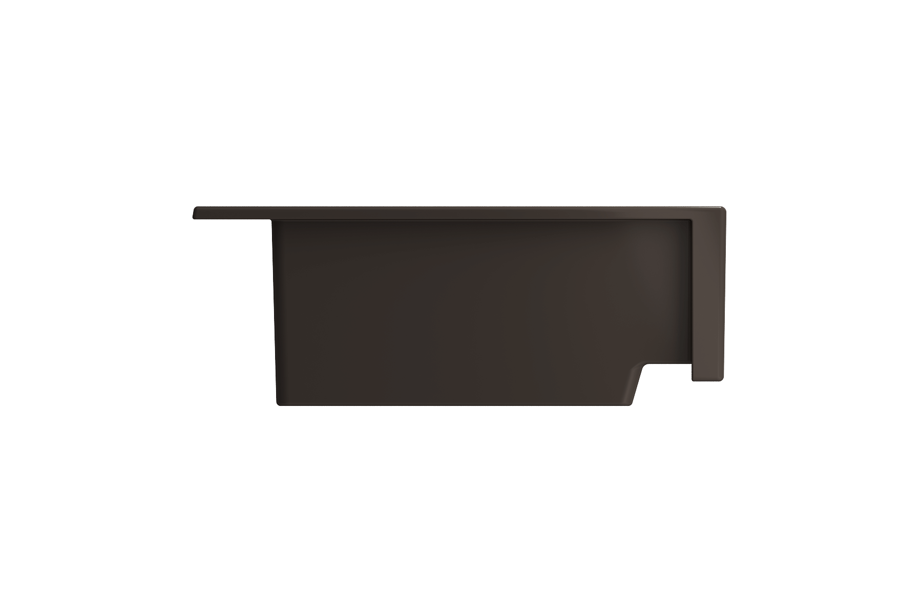 BOCCHI Nuova 34" Fireclay Retrofit Drop-In Farmhouse Sink with Accessories, Matte Brown, 1500-025-0127