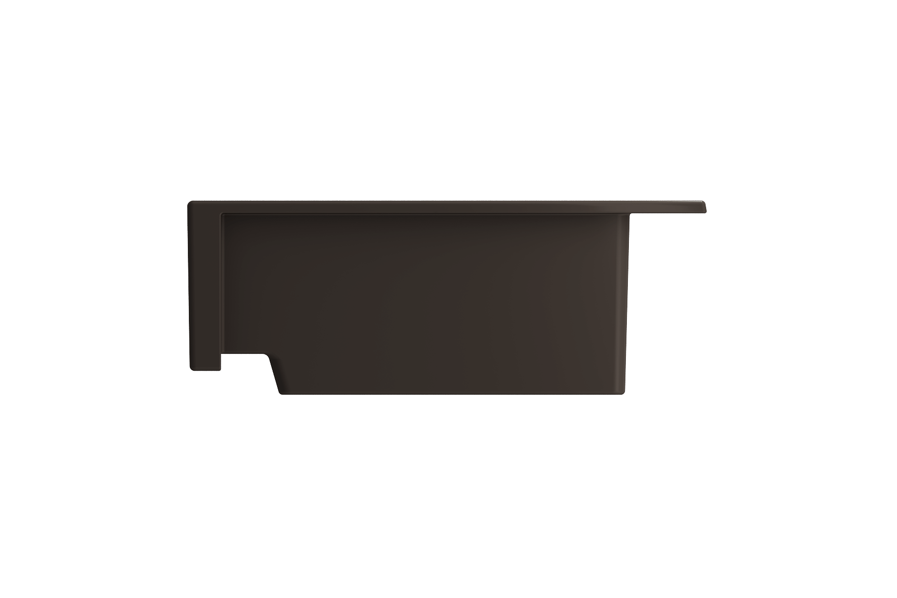 BOCCHI Nuova 34" Fireclay Retrofit Drop-In Farmhouse Sink with Accessories, Matte Brown, 1500-025-0127