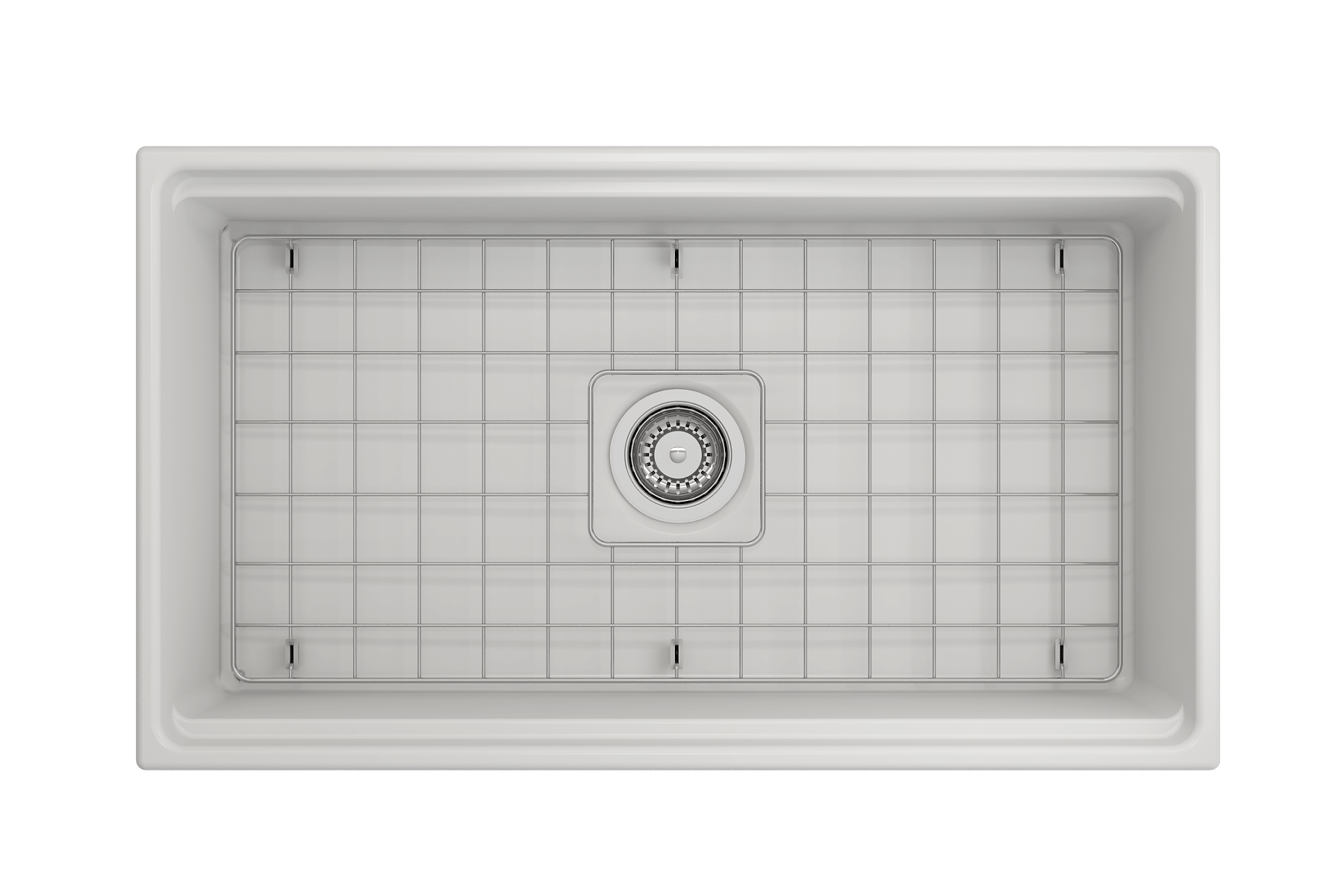 BOCCHI Contempo 33" Fireclay Workstation Farmhouse Sink with Accessories, Matte White, 1504-002-0120