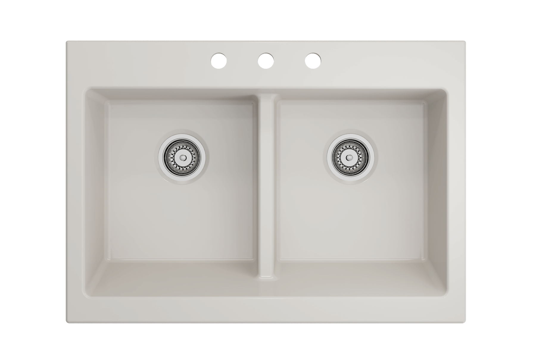 BOCCHI Nuova 34" Fireclay Retrofit Drop-In Farmhouse Sink with Accessories, 50/50 Double Bowl, Biscuit, 1501-014-0127