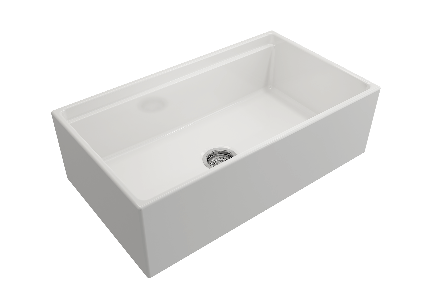 BOCCHI Contempo 33" Fireclay Workstation Farmhouse Sink with Accessories, White, 1504-001-0120