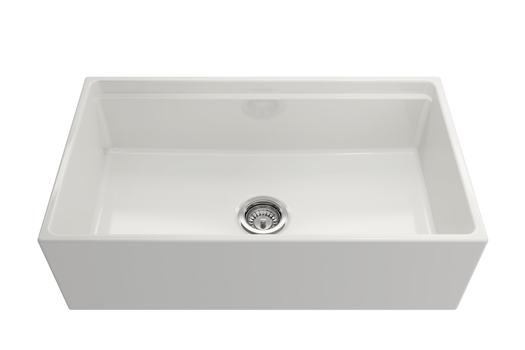 BOCCHI Contempo 33" Fireclay Workstation Farmhouse Sink with Accessories, White, 1504-001-0120