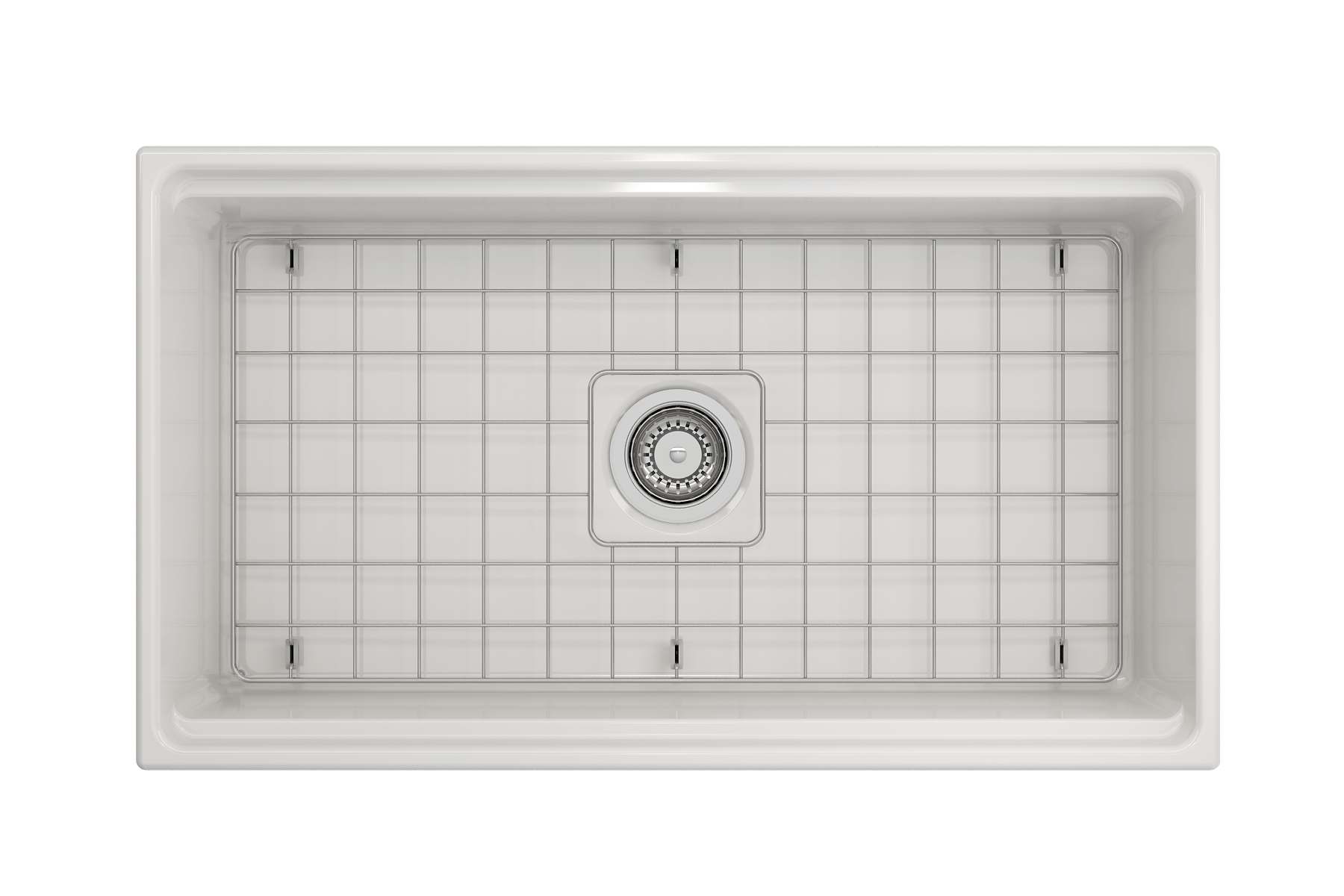 BOCCHI Contempo 33" Fireclay Workstation Farmhouse Sink with Accessories, White, 1504-001-0120