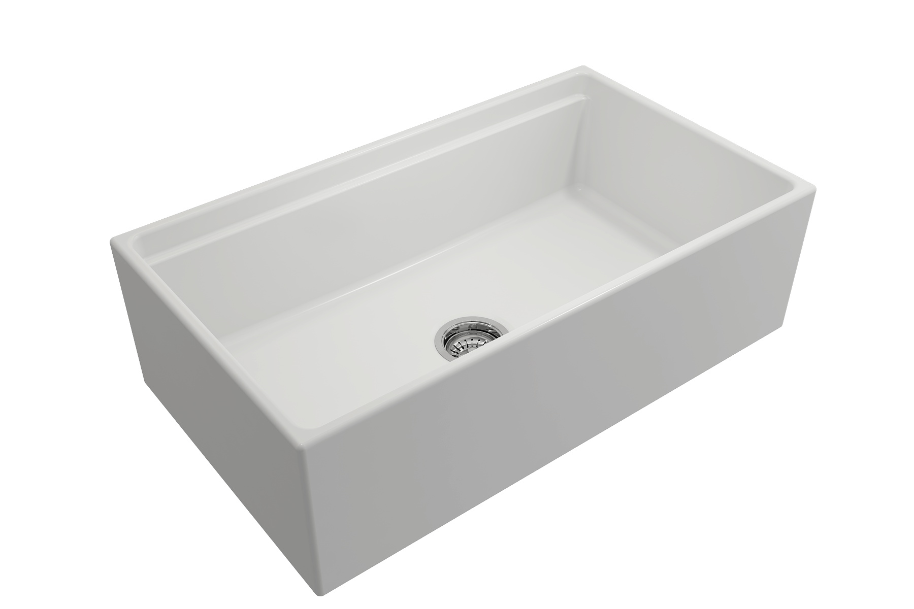 BOCCHI Contempo 33" Fireclay Workstation Farmhouse Sink with Accessories, Matte White, 1504-002-0120