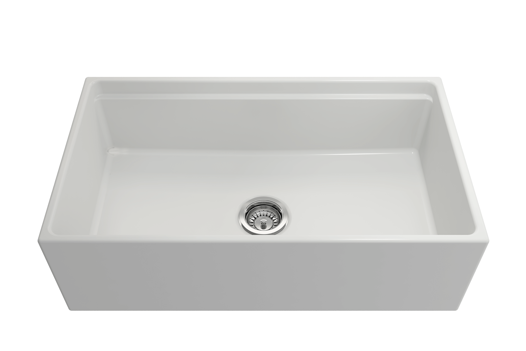 BOCCHI Contempo 33" Fireclay Workstation Farmhouse Sink with Accessories, Matte White, 1504-002-0120
