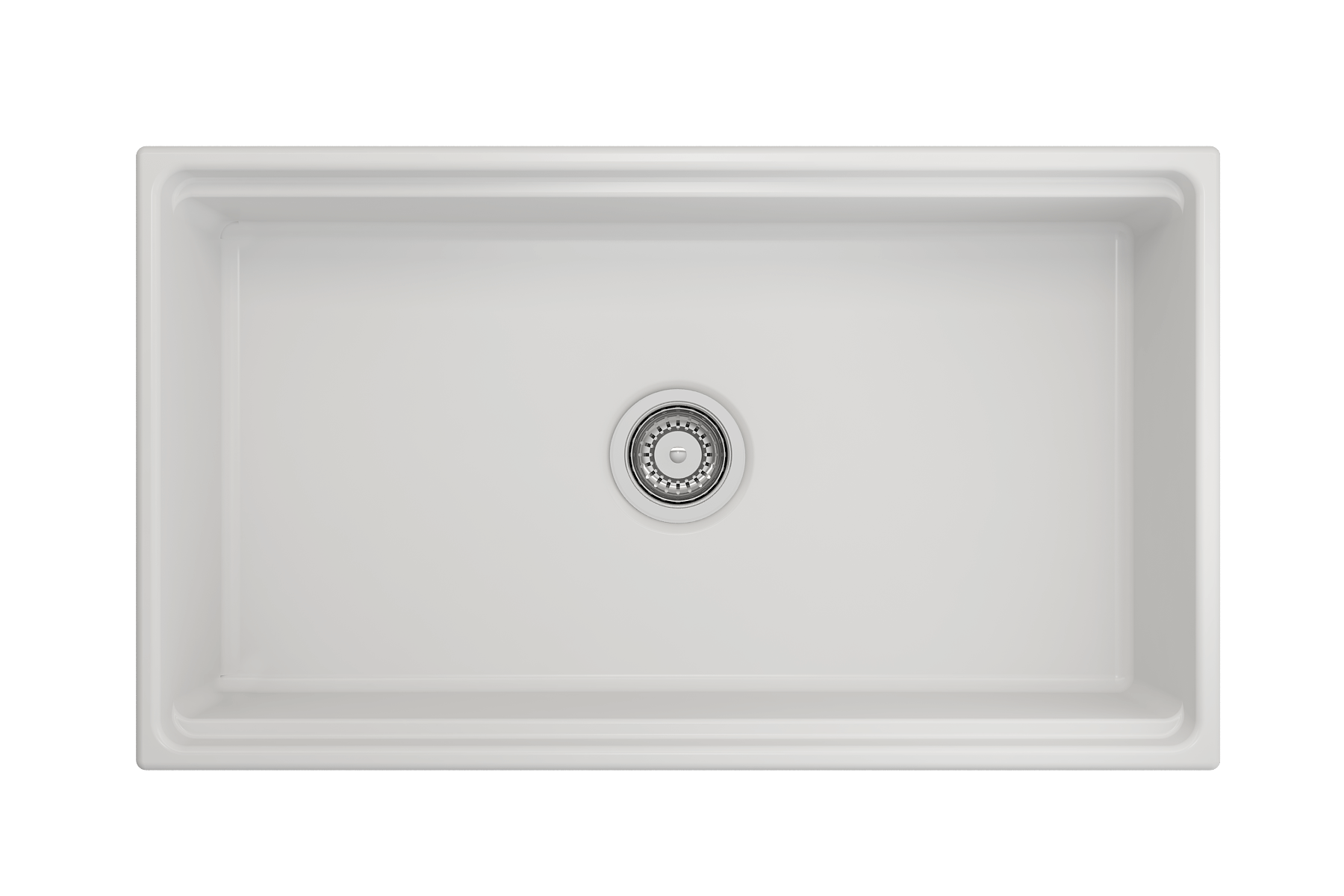 BOCCHI Contempo 33" Fireclay Workstation Farmhouse Sink with Accessories, Matte White, 1504-002-0120