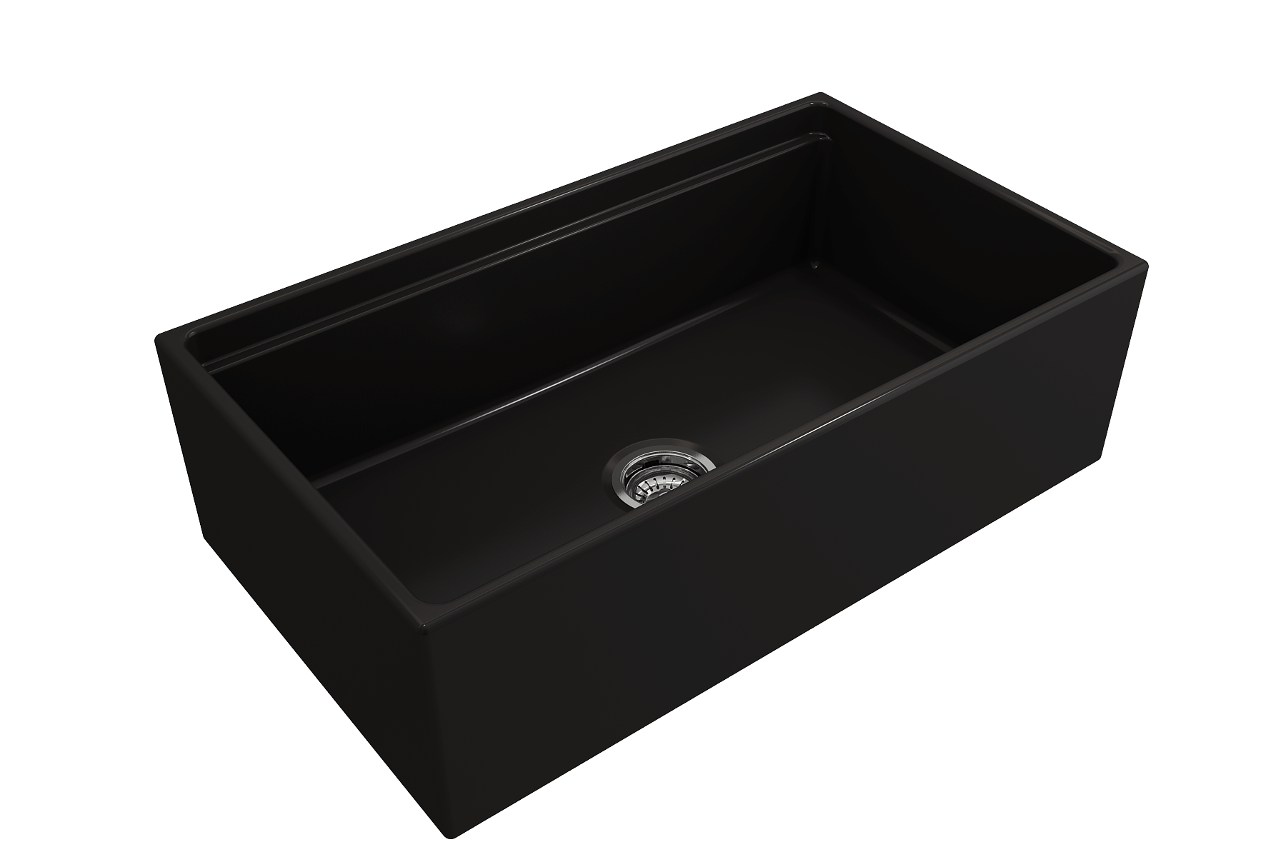 BOCCHI Contempo 33" Fireclay Workstation Farmhouse Sink with Accessories, Matte Black, 1504-004-0120