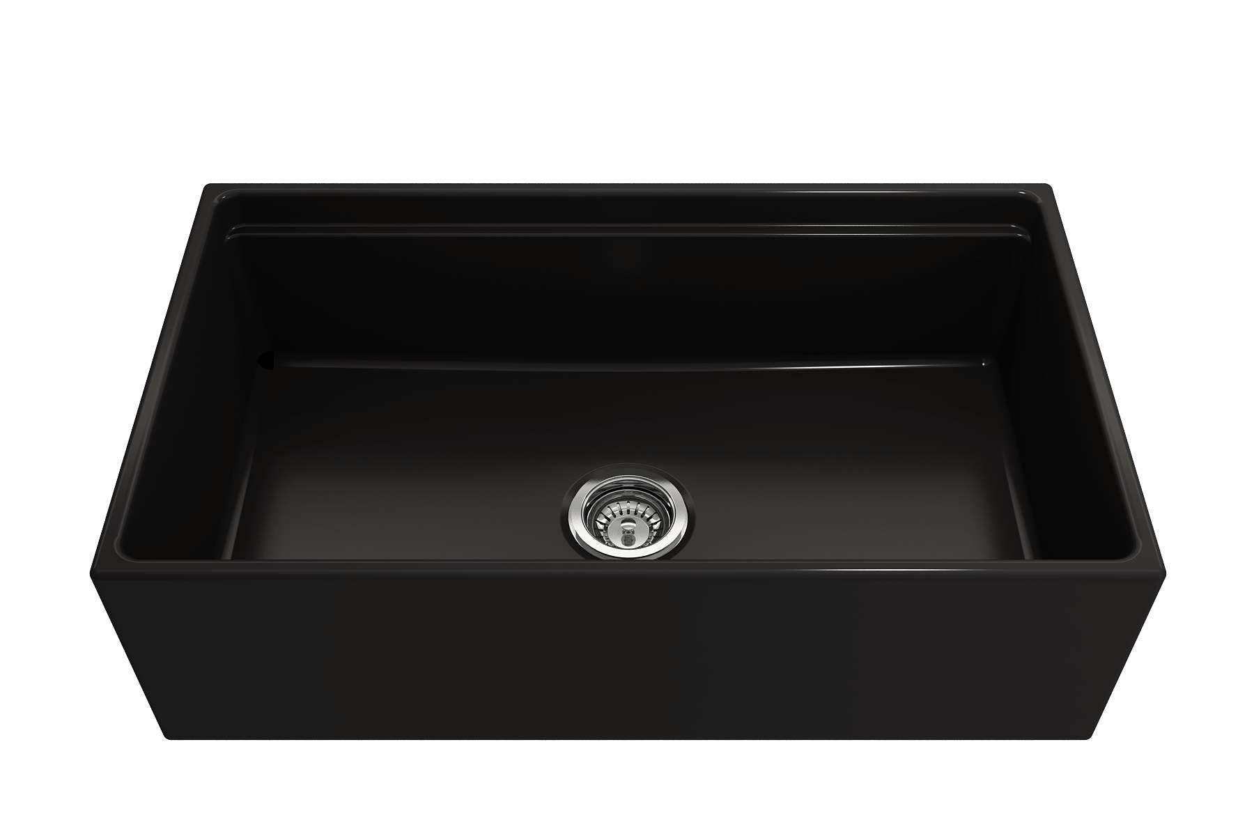 BOCCHI Contempo 33" Fireclay Workstation Farmhouse Sink with Accessories, Matte Black, 1504-004-0120