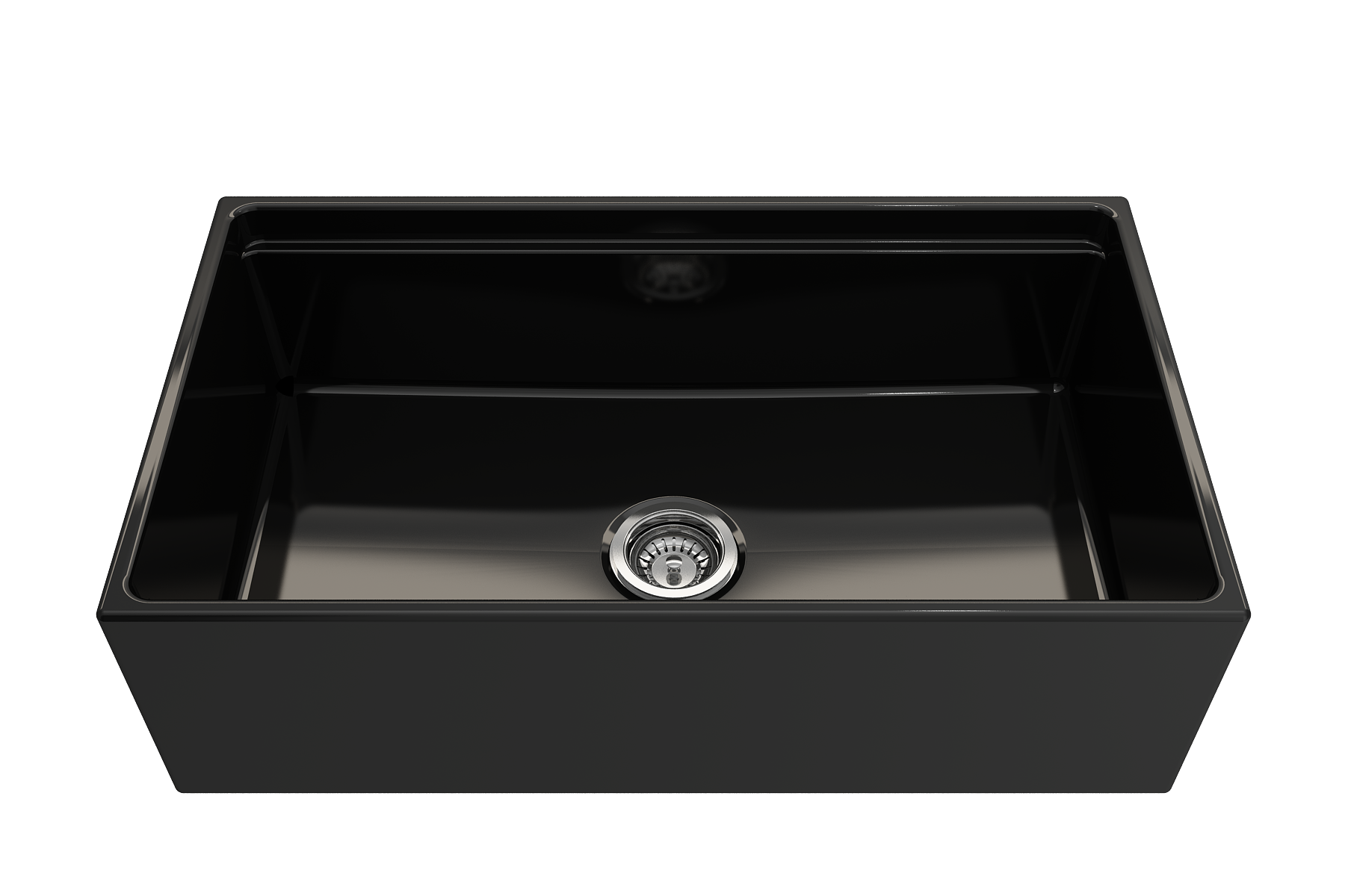 BOCCHI Contempo 33" Fireclay Workstation Farmhouse Sink with Accessories, Black, 1504-005-0120