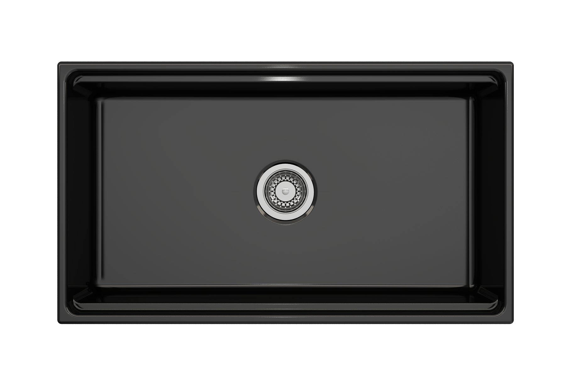BOCCHI Contempo 33" Fireclay Workstation Farmhouse Sink with Accessories, Black, 1504-005-0120