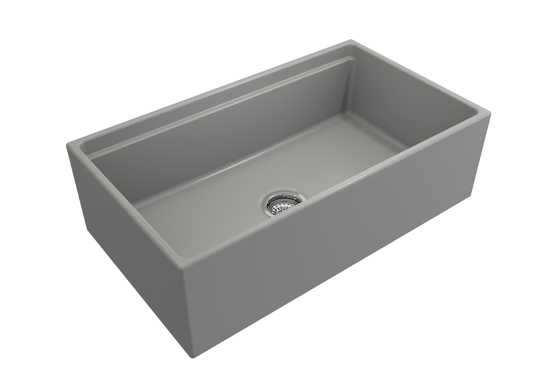 BOCCHI Contempo 33" Fireclay Workstation Farmhouse Sink with Accessories, Matte Gray, 1504-006-0120