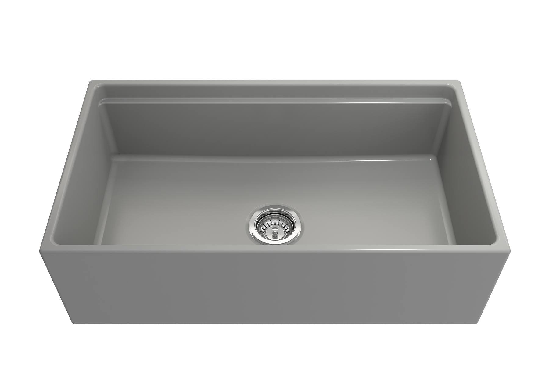 BOCCHI Contempo 33" Fireclay Workstation Farmhouse Sink with Accessories, Matte Gray, 1504-006-0120