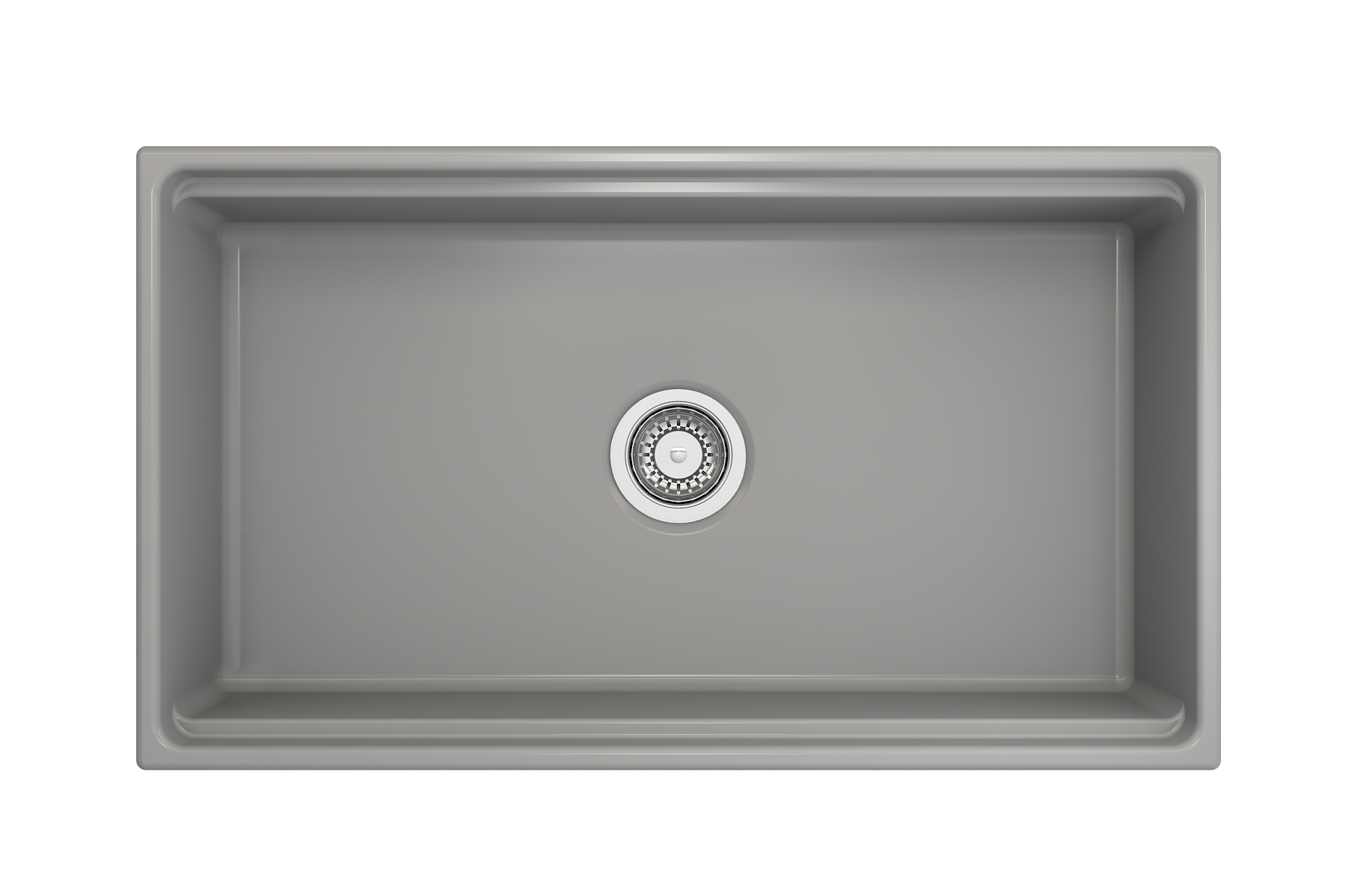 BOCCHI Contempo 33" Fireclay Workstation Farmhouse Sink with Accessories, Matte Gray, 1504-006-0120