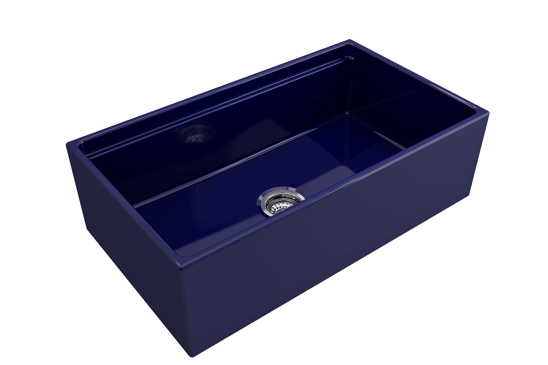 BOCCHI Contempo 33" Fireclay Workstation Farmhouse Sink with Accessories, Sapphire Blue, 1504-010-0120
