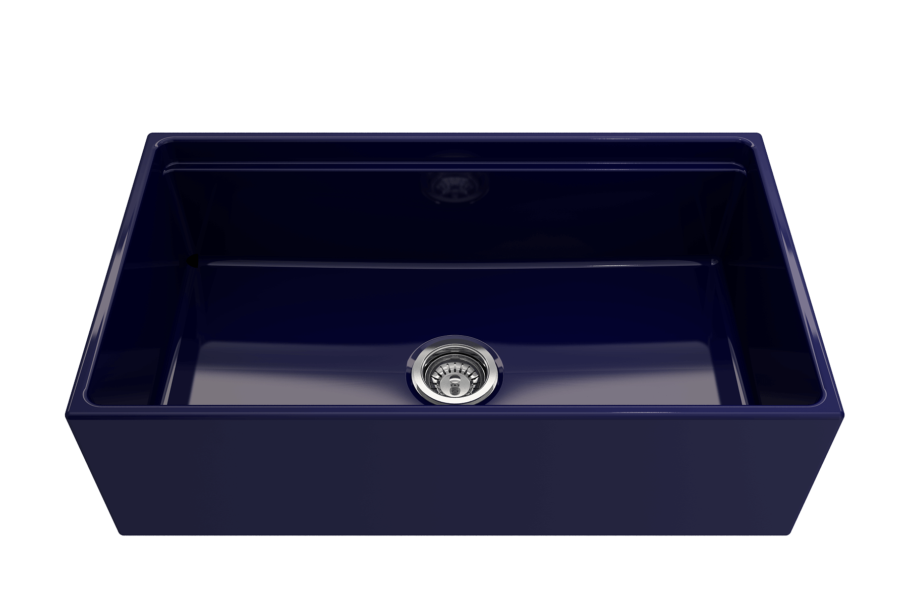 BOCCHI Contempo 33" Fireclay Workstation Farmhouse Sink with Accessories, Sapphire Blue, 1504-010-0120