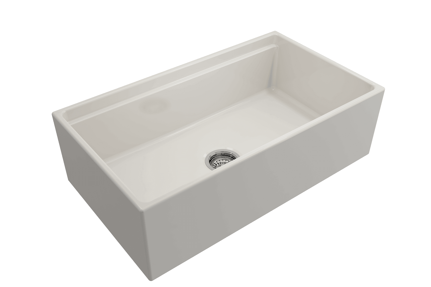 BOCCHI Contempo 33" Fireclay Workstation Farmhouse Sink with Accessories, Biscuit, 1504-014-0120