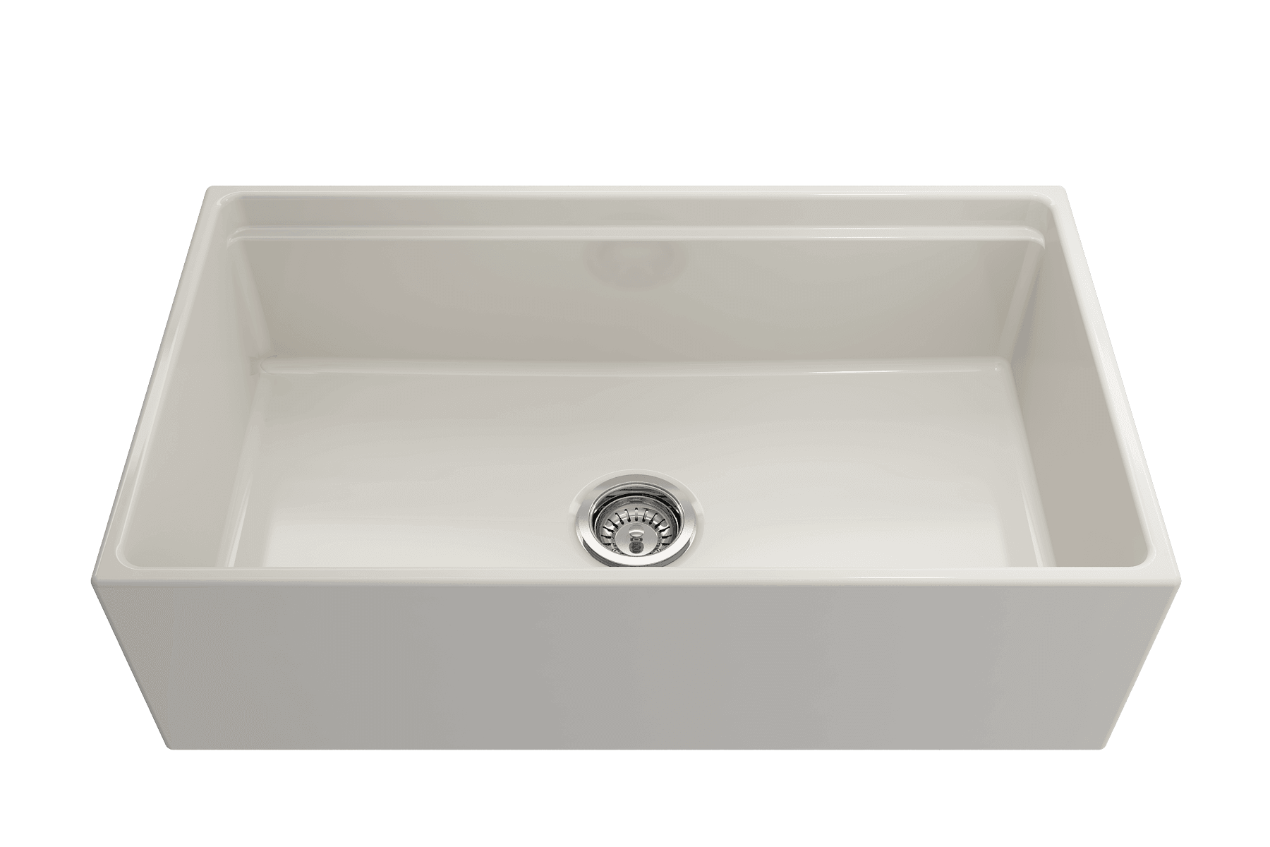 BOCCHI Contempo 33" Fireclay Workstation Farmhouse Sink with Accessories, Biscuit, 1504-014-0120
