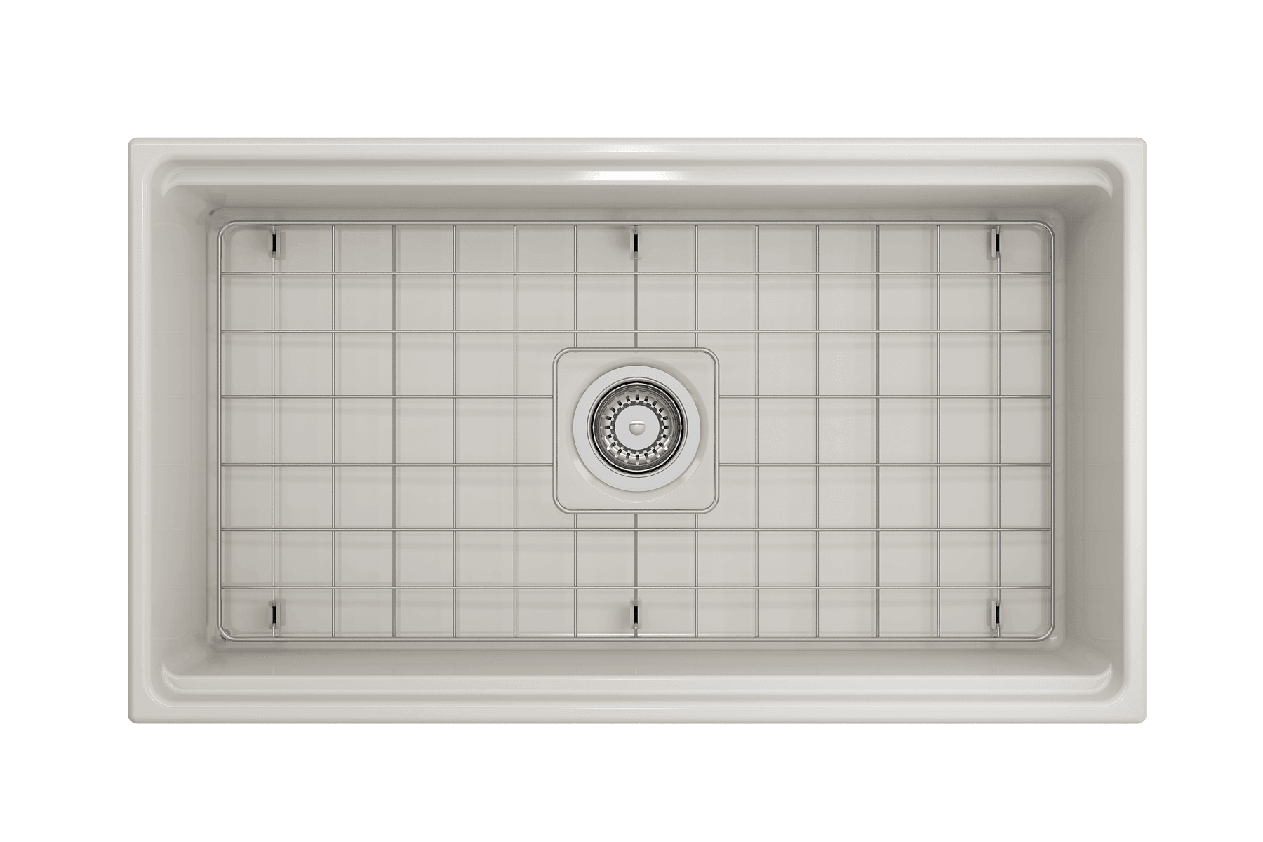 BOCCHI Contempo 33" Fireclay Workstation Farmhouse Sink with Accessories, Biscuit, 1504-014-0120